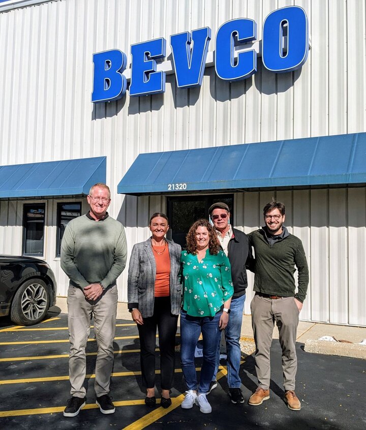 Jessica Urioste with Bevco team